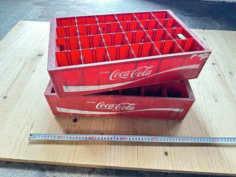 コカ・コーラ/Drink/プラスチック箱/レギュラーサイズ24入り/みくにCCB/横45㎝/2個