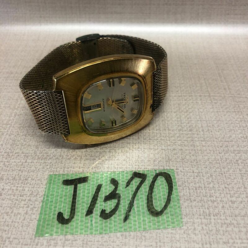 (J1370) 希少　TECHNOS テクノス SPIDER スパイダー メンズ 腕時計 アンティーク 送料370円