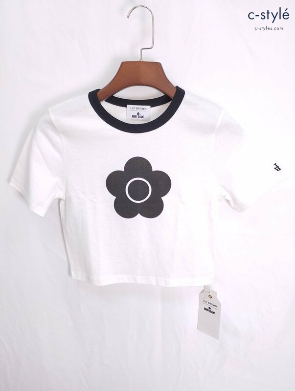 F570a [春夏][未使用品] LILY BROWN×MARY QUANT リリーブラウン×マリークワント Tシャツ Fサイズ ホワイト レディース | トップス G