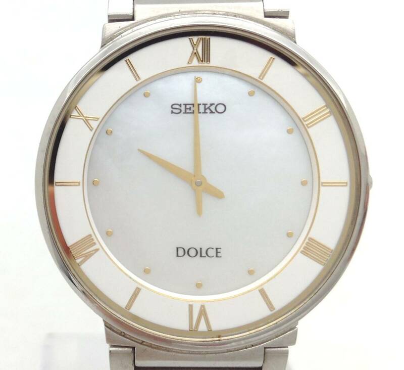 不動品【 SEIKO DOLCE 腕時計 4J40-0AD0 】セイコー ドルチェ メンズ 腕時計 2針式 ゴールド×シルバー文字盤 シルバー クオーツ QZ MN