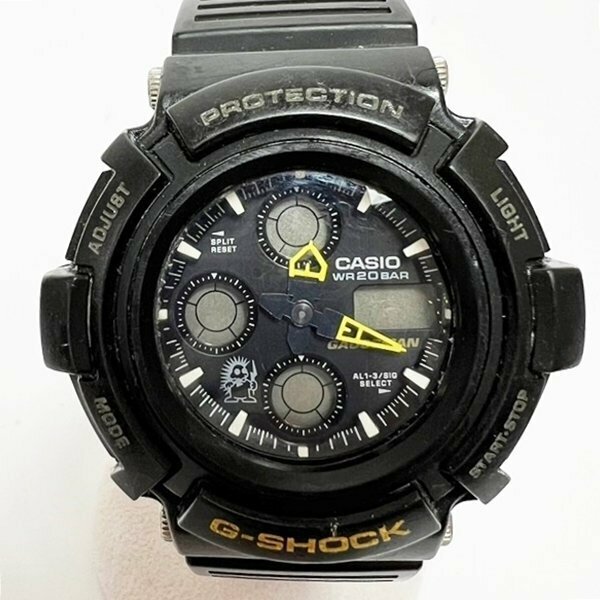 CASIO カシオ G-SHOCK GAUSSMAN ガウスマン AW-571 メンズ腕時計 ブラック 黒 アナデジ 不動 ジャンク 現状品 中古 部品取り レア HK0187