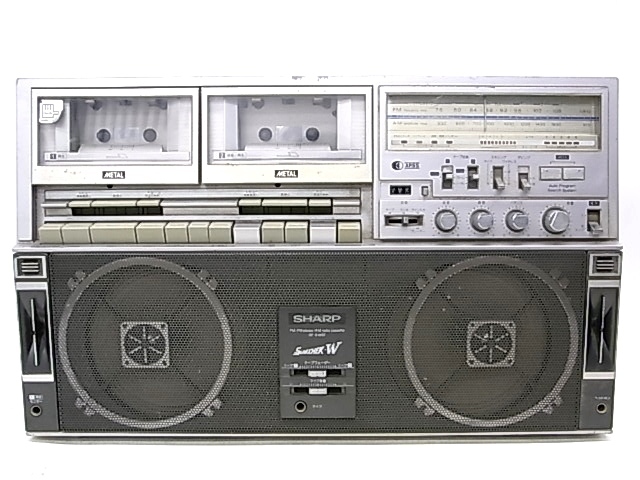 h1067 SHARP ラジオ付ステレオテープレコーダー　FM/AM STEREO RADIO CASSETTER GF-818ST　難有
