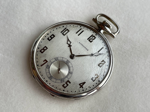１９２０年代　　LONGINES　　　懐中時計　　　１４K　WG　　　極美品