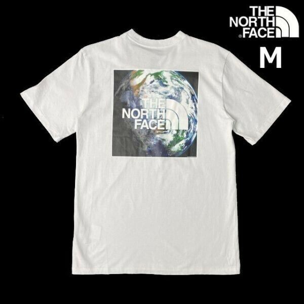 1円～!売切!【正規新品】THE NORTH FACE S/S EARTH DAY TEE 半袖 Tシャツ US限定 アース 上質 バックプリント 男女兼用(M)白 180902-18