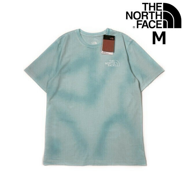 1円～!売切!【正規新品】THE NORTH FACE SHORT SLEEVE DYE TEE 半袖 Tシャツ US限定 後染め キャンプ 男女兼用(M)水色 タイダイ柄 180902-5