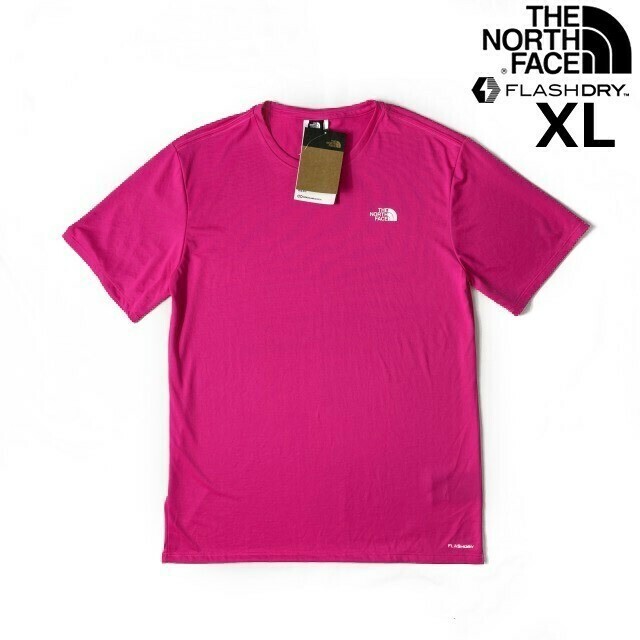 1円～!売切!【正規新品】THE NORTH FACE◆ELEVATION SHORT-SLEEVE 半袖 Tシャツ US限定 速乾 軽量 スポーツ キャンプ(XL)ピンク 180902-5