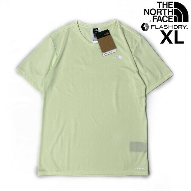 1円～!売切!【正規新品】THE NORTH FACE◆ELEVATION SHORT-SLEEVE 半袖 Tシャツ US限定 速乾 軽量 スポーツ キャンプ(XL)緑 180902-5