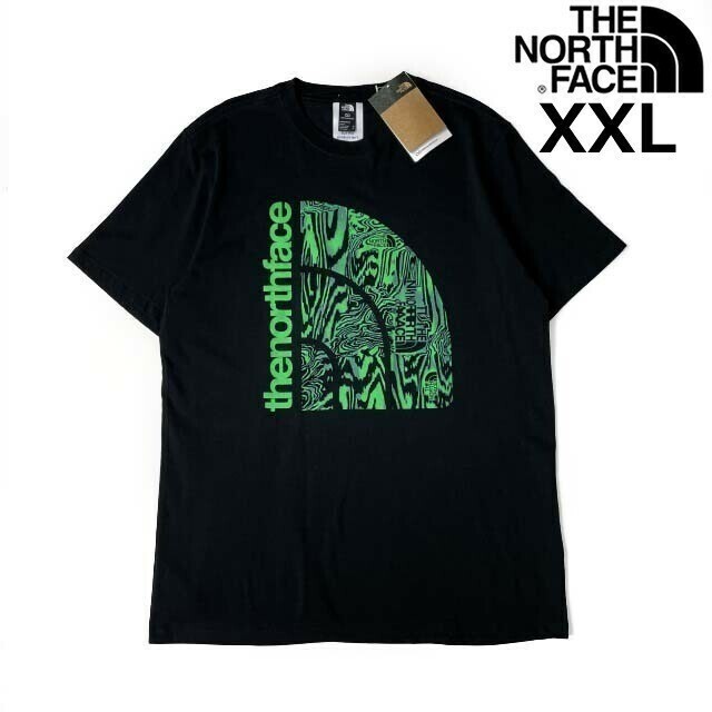 1円～!売切!【正規新品】THE NORTH FACE◆S/S JUMBO HALF DOME TEE 半袖 Tシャツ US限定 ビッグハーフドーム(XXL)黒 総柄 180902-15