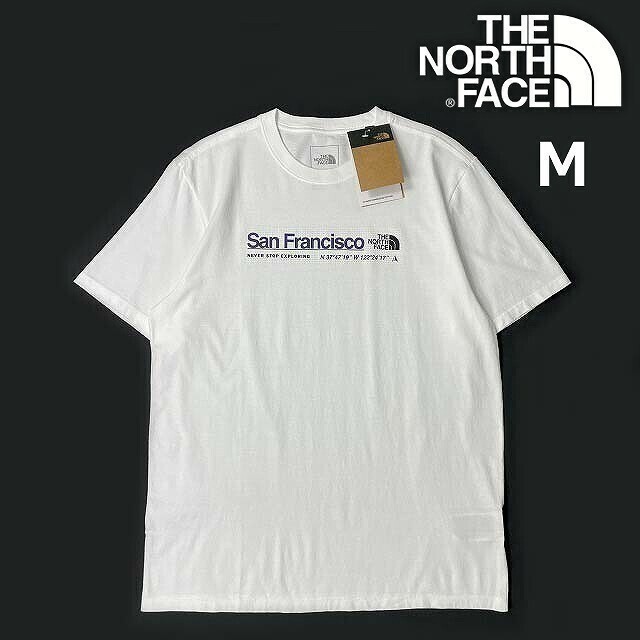 1円～!売切!【正規新品】THE NORTH FACE◆SHORT-SLEEVE CITY TEE 半袖 Tシャツ US限定 サンフランシスコ 上質 男女兼用(M)白 180902-15