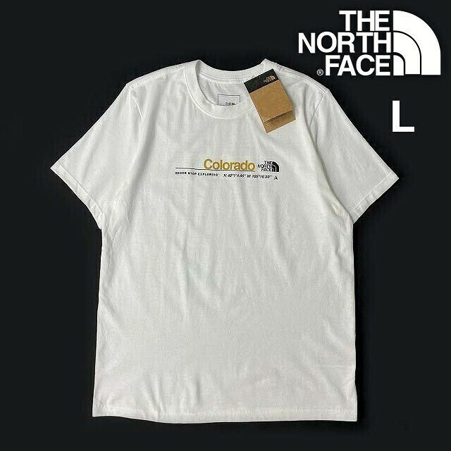 1円～!売切!【正規新品】THE NORTH FACE◆W SHORT-SLEEVE CITY TEE 半袖 Tシャツ US限定 コロラド 男女兼用 アウトドア(L)白 180902-15