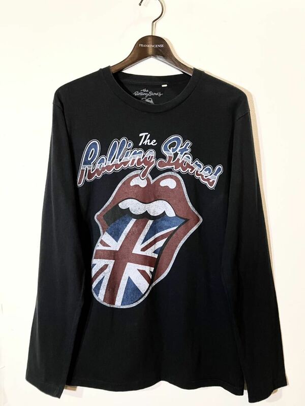 2012年製 The Rolling Stones ザ・ローリング・ストーンズ プリント ロンT 黒 L バンドT ミュージックTシャツ ツアーt ブラック カットソー