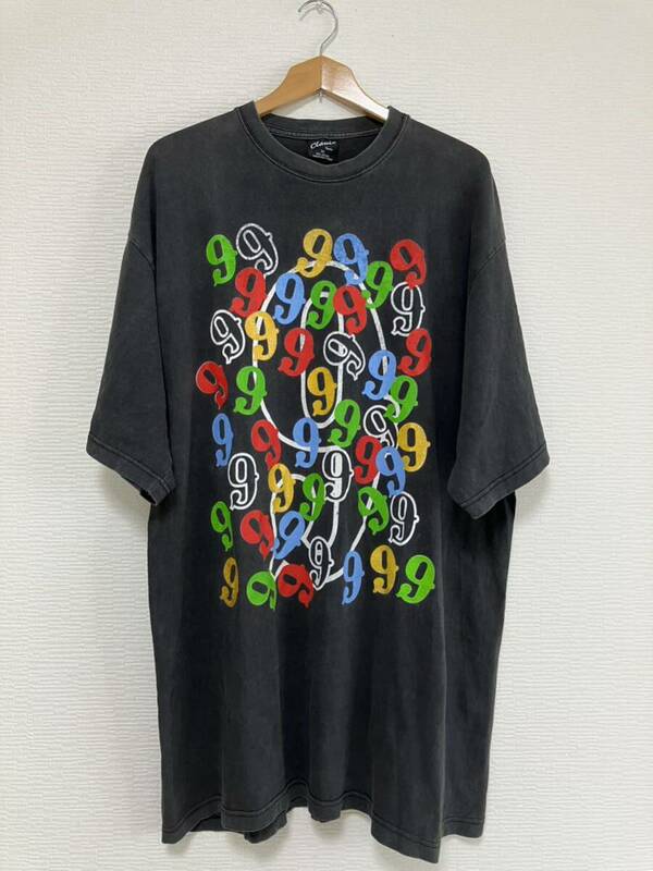 90s 00s old vintage ナンバー9 半袖プリントTシャツ 黒 ブラック 2XL ビッグサイズ USA古着 Euro古着 オールド ビンテージ オーバーサイズ