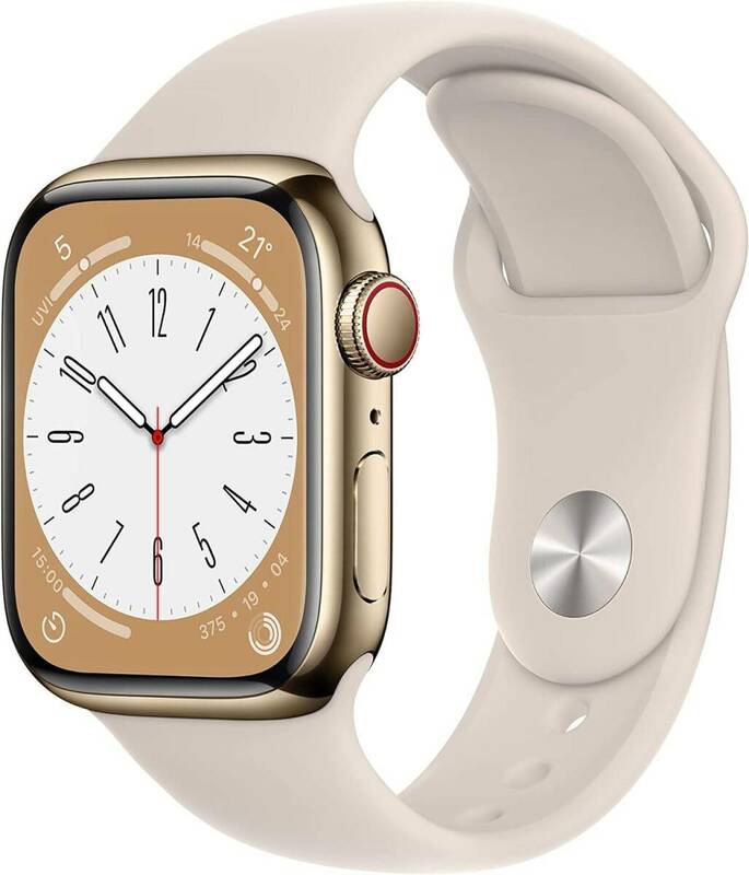 Apple Watch 8 41mm GPS+Cellular MNJC3J/A ゴールドステンレススチールケース スターライトスポーツバンド アップルウォッチ R2404-208