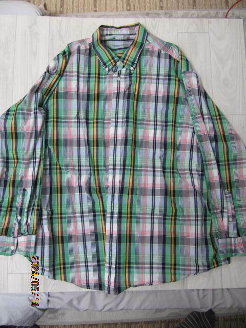 GU ジーユー　オーバーサイズマドラスチェックシャツ　54 GREEN　 3XLサイズ　　