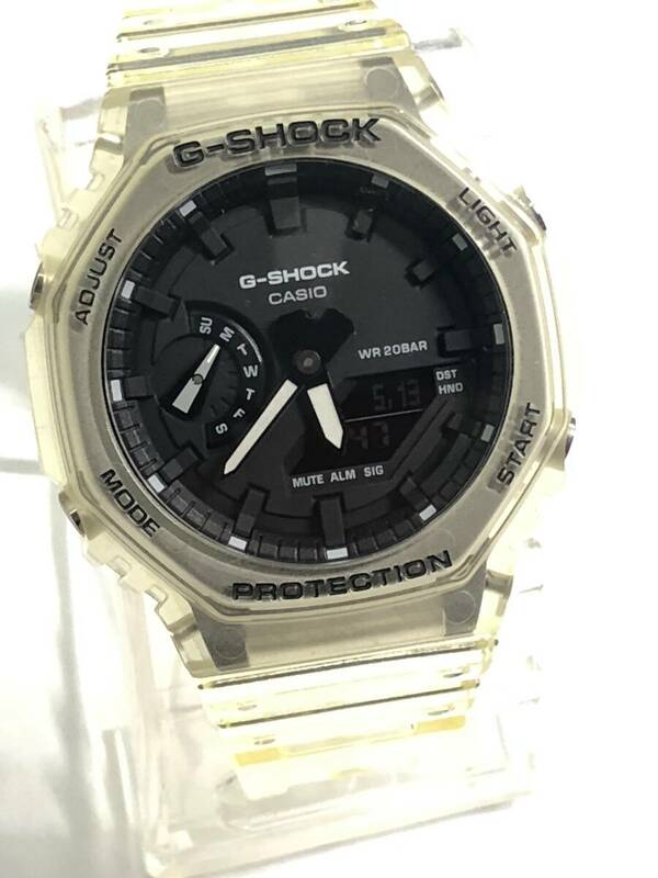 【 CASIO 】●カシオ G-SHOCK GA-2100SKE クォーツ スケルトン 腕時計 稼働品●