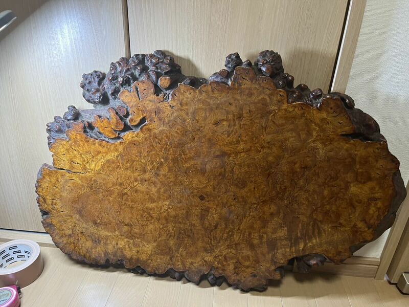花梨　玉杢　敷板　花台　天然木 一枚板 飾り台 