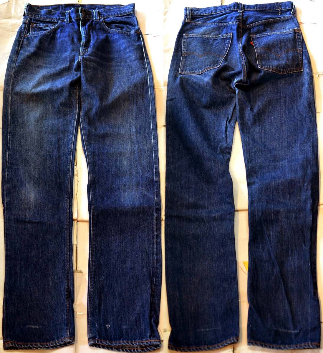 V944/LEVIS505 66前期 レア赤耳付き！ヴィンテージ☆色落ち抜群 濃紺！