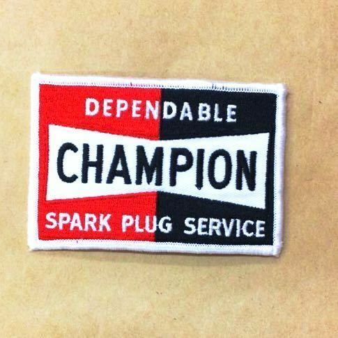 CHAMPION PLUG ワッペン チャンピオン プラグ アメリカン雑貨 世田谷ベース　刺繍 手芸 飾り 素材 ハンドクラフト 裁縫 かざり アイロン