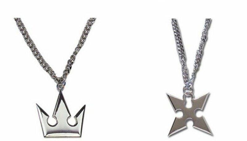 【特価商品】キングダムハーツ ソラの王冠とロクサスの十字架のネックレス KOJOCOC