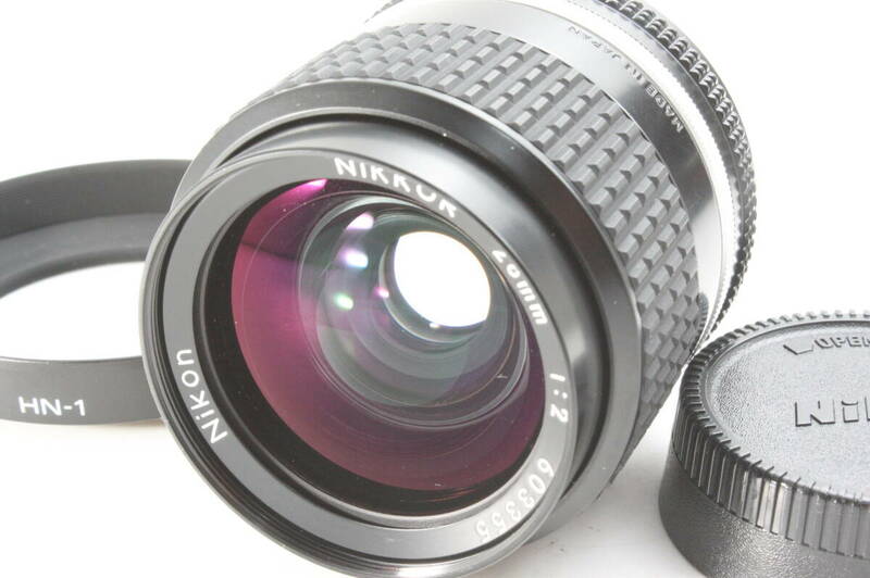 [A-] Nikon Ai-s NIKKOR 28mm F2★ニッコール 付属品★10790