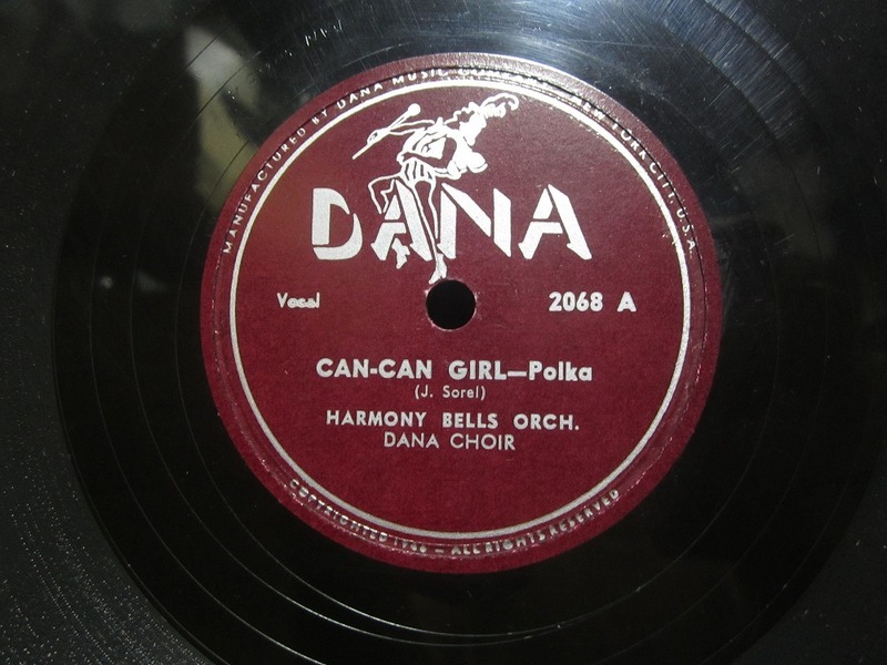 ★☆SP盤レコード 10吋 CAN-CAN GIRL / TIC-TOCK POLKA : HARMONY BELLS ORCHESTRA 蓄音機用 中古品☆★[6109] 
