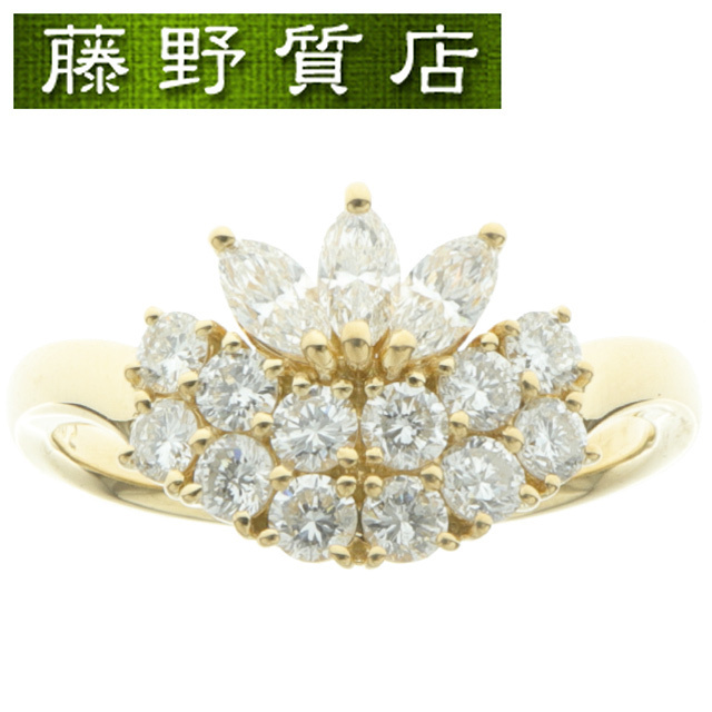 (新品仕上げ済）タサキ TASAKI 田崎 ダイヤ リング 指輪 約14号 K18 YG イエローゴールド × ダイヤ 1.02ct 8938