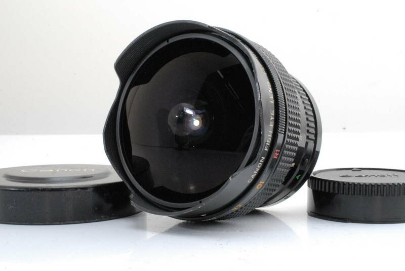 【美品 保障付 動作確認済】Canon New FD NFD 15mm f2.8 Fisheye MF w/Cap x2 キヤノン マニュアルフォーカス フィッシュアイレンズ #Q7180