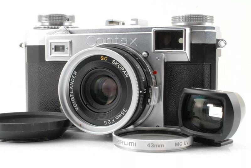 【美品 保障付 動作確認済】Contax IIA Rangefinder + SC S.C. 35mm 2.5 コンタックス レンジファインダー カメラ レンズセット #Q7471