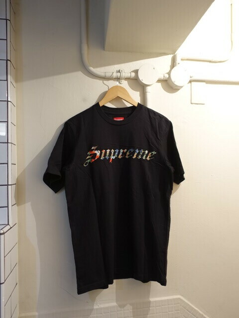 Supreme Tシャツ　サイズＳ　黒　Supreme Floral Applique tee　ロゴT