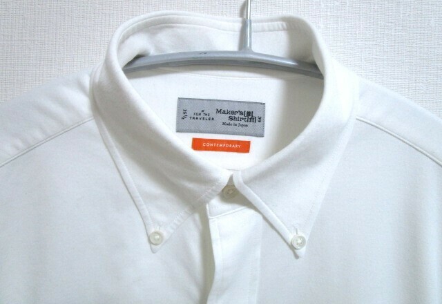 鎌倉シャツ　ボタンダウン　TRAVELER　ノンアイロン　ニットシャツ　日本製