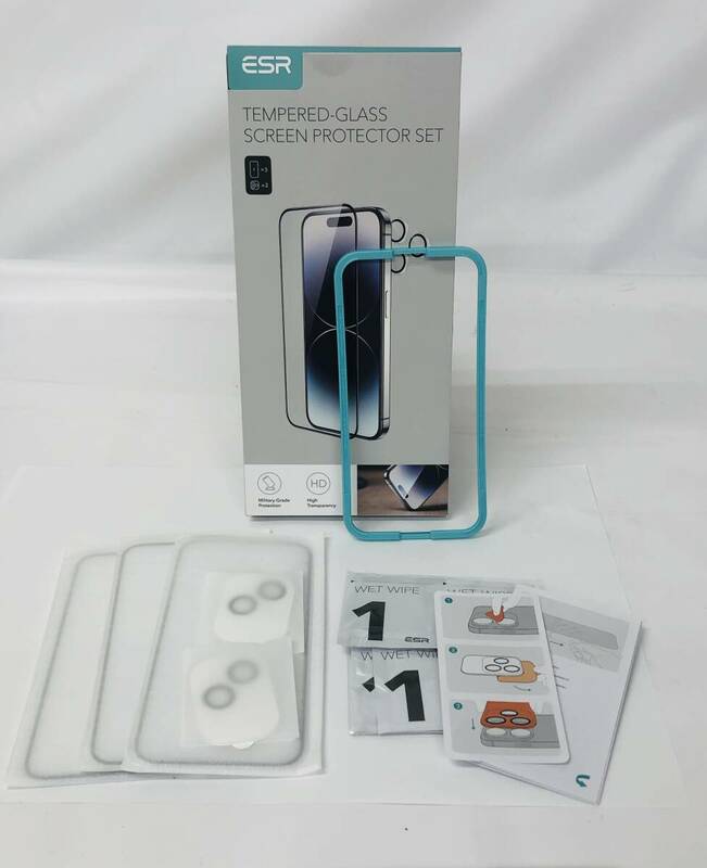 ★【在庫処分価格】ESR for iPhone 15 Plus 保護フィルム 強化ガラス☆C03-275a