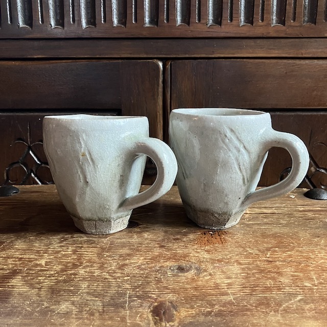 マグカップ 大 2客 コーヒーカップ 陶器 作家物 工芸品 ナチュラル