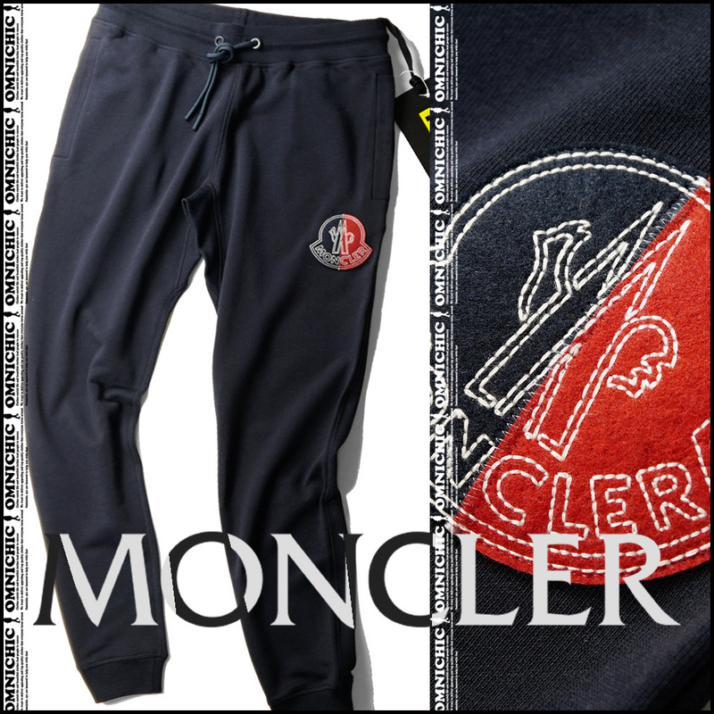 希少ビックロゴワッペン国内正規品■新品【2 MONCLER GENIUS 1952 】モンクレールジーニアス唯一無二ネイビーロゴジョガーパンツM/78～84cm