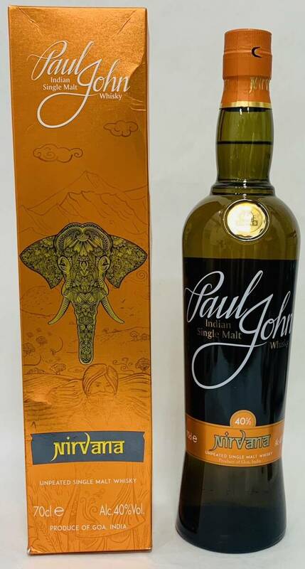 【MSO-5301RO】ポールジョン ニルヴァーナ Paul John ウイスキー whiskey 40° 700ml india 洋酒 未開栓 シングルモルト 箱有 