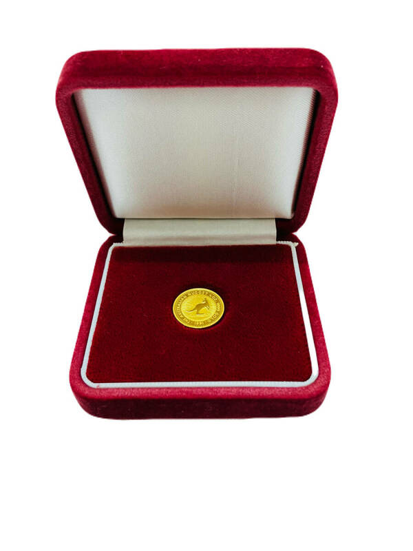 金高騰中】＊ケース付き＊K24 純金 オーストラリア ナゲットコイン カンガルー金貨 1/10oz 約3.14g 1991年 エリザベス2世 999.9 Gold Coin