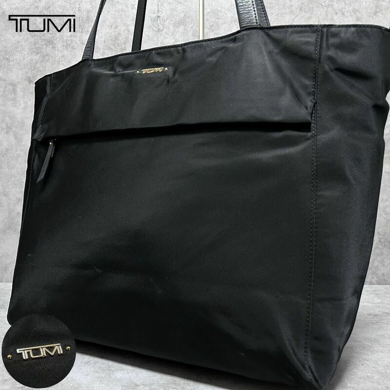 極美品●TUMI トゥミ ヴォヤジュール メンズ トートバッグ ビジネスバッグ A4収納 肩掛け 多機能 ナイロン レザー 本革 ブラック 黒 大容量