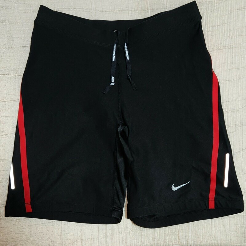 ナイキ NIKE RUNNING テック ショート タイツ M 黒×赤 新品