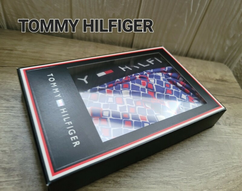 【TOMMY HILFIGER】トミーヒルフィガー ボクサーパンツ M 菱形 ブルー系 未使用品