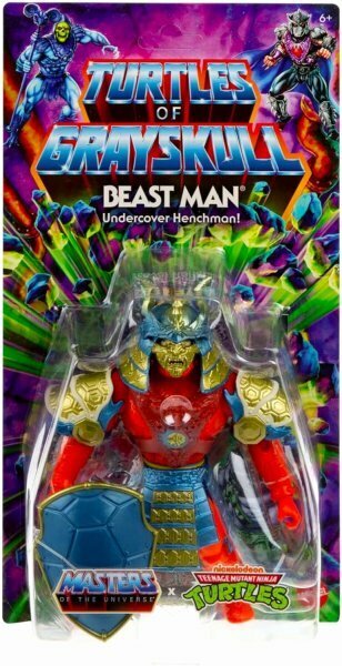 マテル タートルズ x マスターズオブザユニバース ビーストマン フィギュア MATTEL TURTLES OF GRAYSKULL BEAST MAN MOTU x TMNT