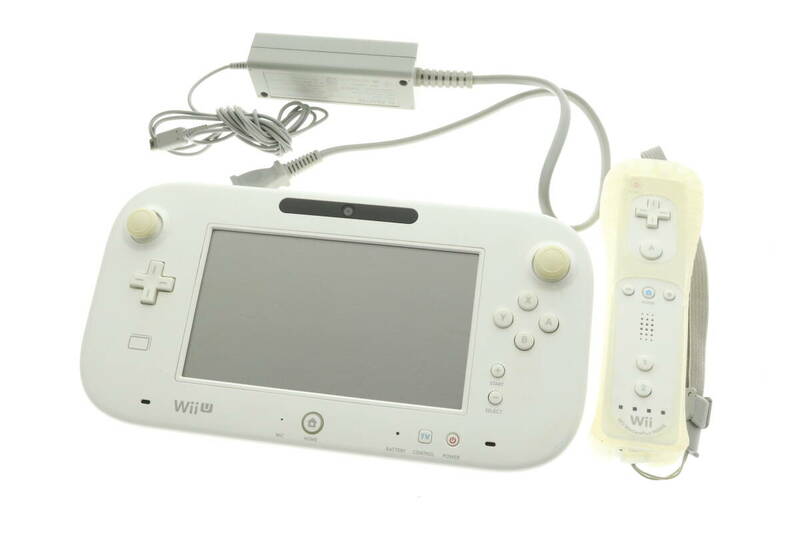 NPSJ6-4-16 ☆ 任天堂 Wii U ゲームパッド WUP-010 リモコン TVゲーム アクセサリー 2点セット アダプター付き 通電確認済み ジャンク