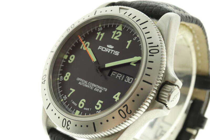 LVSP6-5-21 7T054-3 FORTIS フォルティス 腕時計 610.22.158 コスモノート デイデイト 自動巻き 約86g メンズ シルバー 動作品 中古