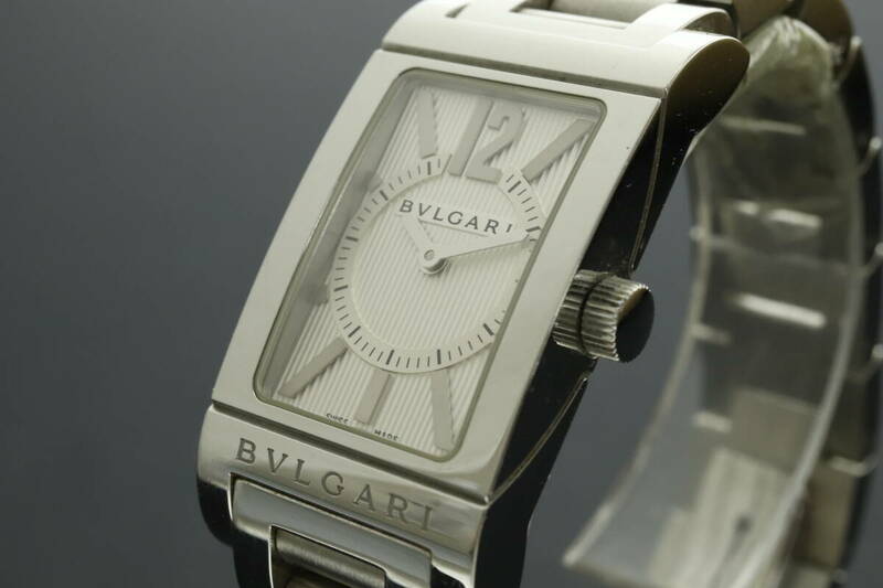 LVSP6-5-31 7T054-13 BVLGARI ブルガリ 腕時計 RT39S レッタンロゴ スクエア 2針 クォーツ 約85g レディース シルバー ジャンク