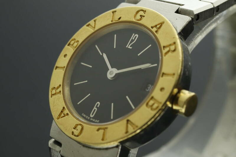 LVSP6-5-22 7T054-4 BVLGARI ブルガリ 腕時計 BB23SGD ブルガリブルガリ デイト クォーツ 約50g レディース コンビ 動作品 中古