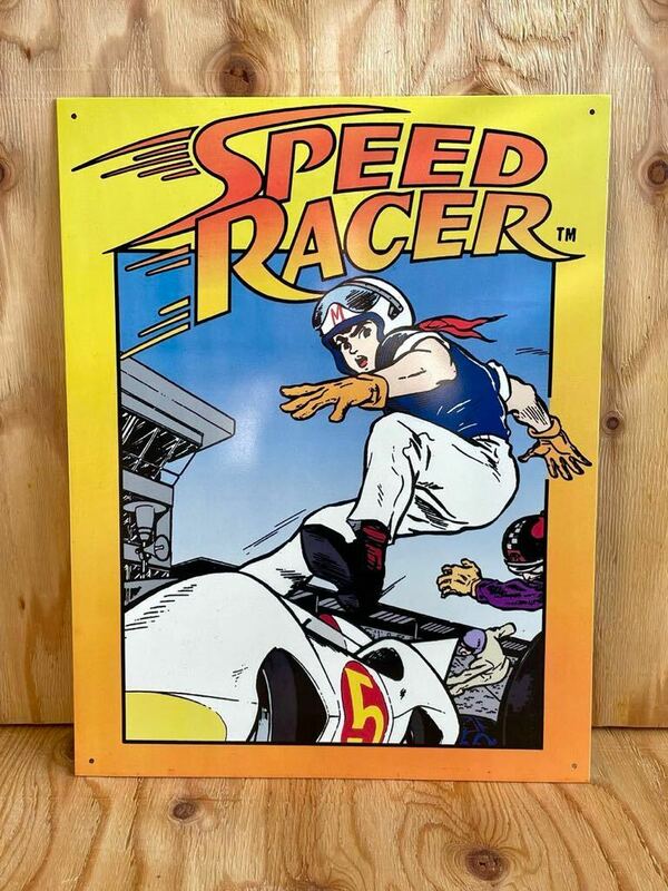 アメリカ雑貨 SPEED RACER ブリキ看板 / マッハ GO GO GO 版権物 Made in USA / ビンテージ メタルサイン インテリア '60 70年代