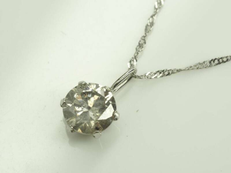 ◆大珠天然ダイヤモンドネックレス　Pt900/850 D0.65ct スクリュー
