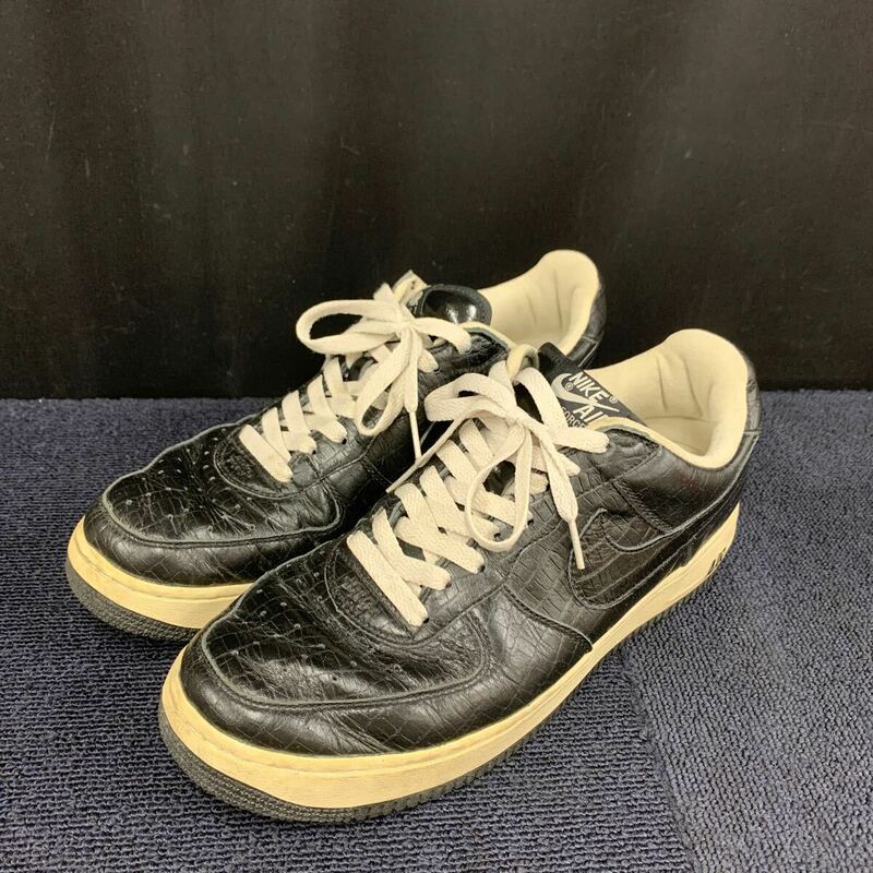 【レア】NIKE ナイキ HTM AIR FORCE 1 LOW クロコダイルブラック 黒 28.5cm 世界3012足限定 AF1 藤原ヒロシ スニーカー ヴィンテージ ◎20