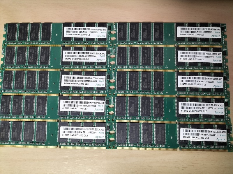 DDR 400 PC3200 512MB 10枚 デスクトップ用メモリ