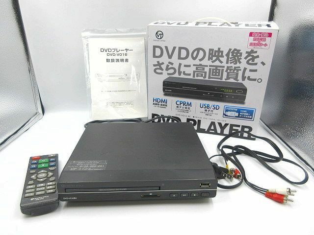 ◎株式会社ヴァーテックス DVD プレーヤー DVD-V016 BK 18年製 中古 簡易動作確認済 現状渡し 長期個人保管品