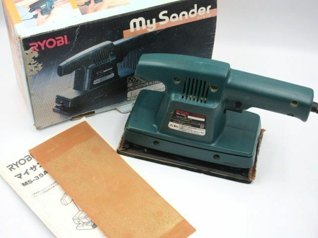 ■【通電確認OK】RYOBI リョービ マイサンダ MS-35A 電動工具 研磨機 グリーン系 工具 DIY用品