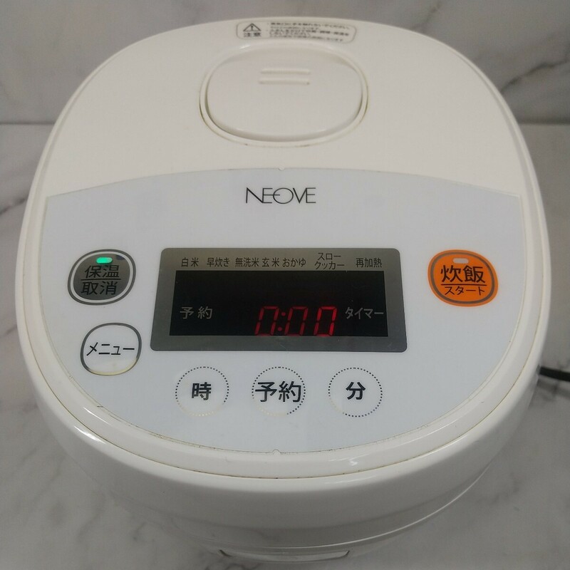 327同梱NG NEOVE マイコンジャー 炊飯器 3合炊き RRS-AM30WT 2020年製KN チヨダ 通電ok 美品中古 1人暮らし スロークッカー 保温予約あり